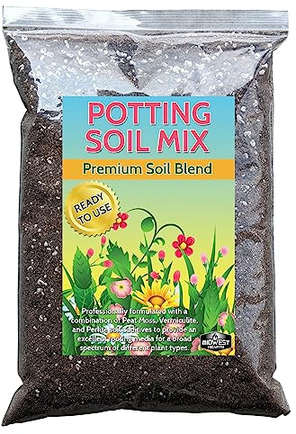 Premium Potting Soil Mix with Peat Moss, Vermiculite, Perlite (Made in USA) (8 Dry Quarts)