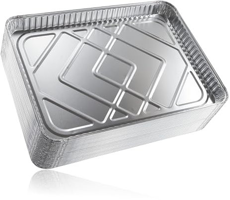 LALENE® Aluminum Baking Trays - #1 Aluminium Foil Trays Great for Baking Meal PrepFood Storage Takeaway Tins, Roasting, Bbq Drip Tray, Turkey, Party Pans and Disposable Oven Containers 10 Baking Trays