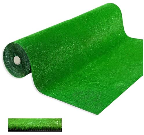 Herbe synthétique 7 mm drainant en 50 tailles pelouse verte synthétique artificielle découpable rouleau 2 x 6 m