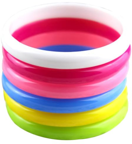 FYHJNC 6Pcs Candy Color Plastic Bangle Bracelets – Party Wristband Set for Girls & Women, Fun DIY Craft Bracelets, Party Favors in 6 Bright Colors