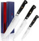 KEEMAKE Kitchen Knife Sets 3 Pieces - Sharp Kitchen Knives with High Carbon Stainless Steel 1.4116 Professional Chef Knife Set, Cooking Knife Set with Ergonomic Black Handle Cutting Knives Set
