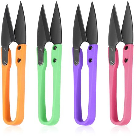 HJZHII 4 Pièces ciseaux de récolte, ciseaux de jardin de coupe mini à bonsaï de jardin pour petites plantes accessoires de culture découseur à roses en acier inoxydable de qualité (couleur)