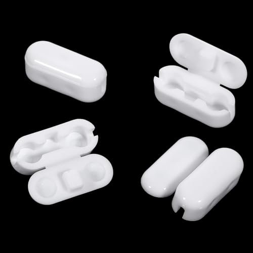 SynHHergyx Ball Chain Connectors 30 Pcs Roller Shade Beaded Connector White Plastic Beaded Chain-Connector Clips for Blind Cord Vertical Roman Roller Balls Chain Cord Connectors (4mm Ball Diameter)