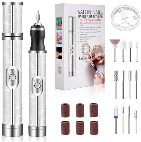 Electric Nail File for Thick Toe Nails, 4 Speeds Adjustable Professional Nail Drill Machine for Acrylic and Gel Nails,Newly Upgraded Electric Nail Drill with 18 Drill Bits for Various Nails and Shapes