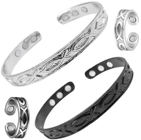 2Pcs Lymphdrainage Magnetarmband Damen Gesundheit Kupferarmband Damen Magnet Armband Damen Magnetringe Damen Magnetarmband Verstellbares Öffnungsdesign Eingebauter Starker Magnet mit 2 Magnetring