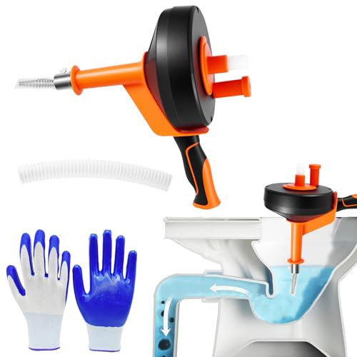 SUNJULY Spirale de nettoyage de tuyaux, spirale, nettoyeur de canalisations électriques/mains, spirale, spirale d'évacuation idéale pour un nettoyage écologique des tuyaux pour les canalisations de