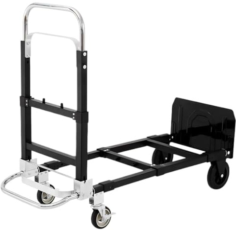 OUYUE Durevole Carrello Portapacchi Carrello A Mano Pieghevole con Ruote, Carrello Portatile, Carrello Multiuso con Maniglia Regolabile Carrello con Ruote Portatutto