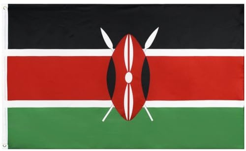 Bandera De Kenia, Bandera Nacional De África Oriental, Poliéster, Estándar, con Dos Ojales Metálicos Colgantes, para Decoración.
