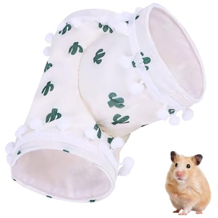 Tunnel a 3 Voies pour Cobayes,Lavable et Pliable,idéal comme Cachette pour Lapins d'Inde,Chinchillas,Hamsters,Lapins,Furets,Rats et Autres Petits Animaux