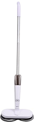 Cordless Mocio Elettrico, Spin Mop Lucidatrice con Serbatoio Dell'acqua Panno Sostituibile, Asciutto e Bagnato Fino a 60 Minuti Conveniente Unità Portatile Staccabile 2000mAh Pulitore a Vapore