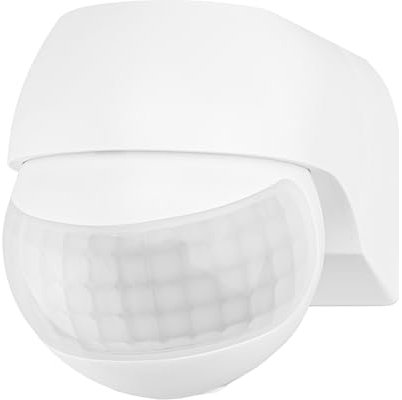 Ledvion - Motion Detector White, Surface-mounted detector Whitetwilight sWhitech, Ceiling mounting, IP44, Light control 180°, Working range 12m, Built-in Light Sensor