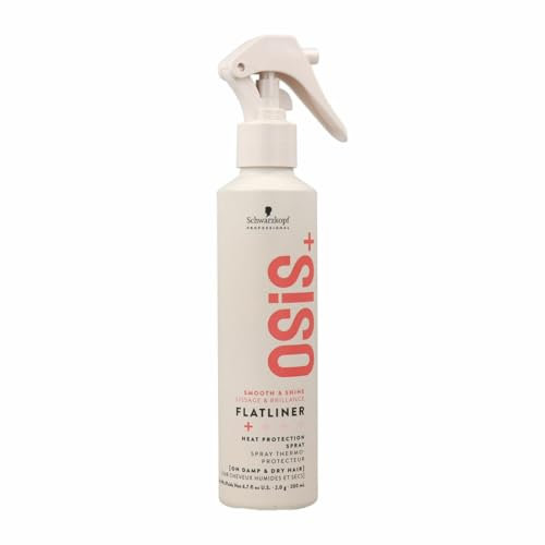Schwarzkopf Professional OSiS Flatliner Setting Spray Heat Protection Smooth And Shine Reduces Hair Breakage Protect Against Humidity Non Sticky Light Hold 200 ml