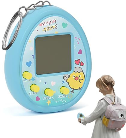 EHIOG Elektronisches Haustier-Spielzeug – Handheld Mini-Spiel mit Display & 4 Tasten, Digitales Virtuelles Tier im Schlüsselanhänger-Format für Kinder & Erwachsene