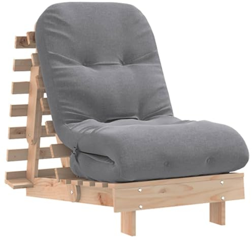 vidaXL Divano Letto Futon con Materasso 60x206x11 Legno Massello Pino, Letto futon Giapponese, Letto futon con Materasso, Letto futon Pieghevole