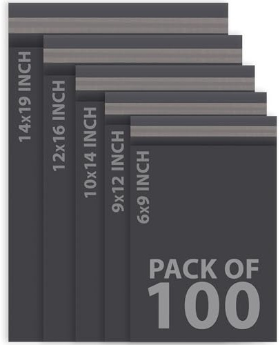 Right Pack 100 Mixed Mailing Bags | Parcel, Postage, Packaging | Small to Large | Assorted Shipping | Waterproof Postal | Poly Plastic Delivery