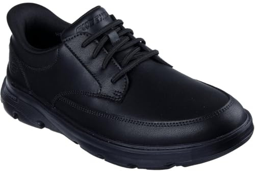 Skechers Hombre Arch Fit Garza Rowan Slip-In ENTRENADOR, Black Leather / Synthetic, 41.5 EU