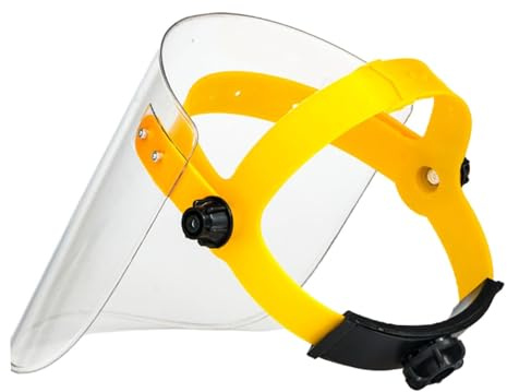 Gcljlmy Protector facial, protección facial, protección de accesorios, antigolpes, diadema ajustable, visera para cortar, deshierbar, soldar, jardinería, transparente