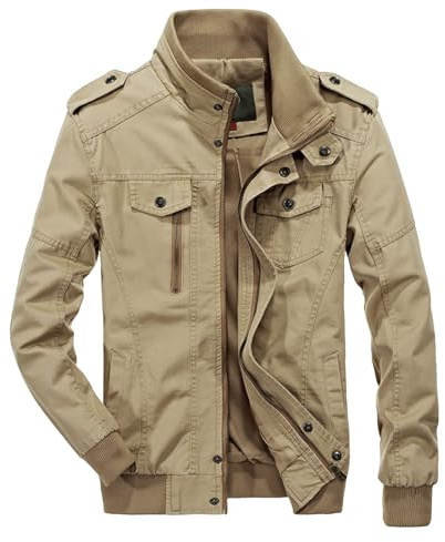Veste safari légère pour homme, veste militaire boutonnée en coton, style cargo, manches longues, vêtements d'extérieur