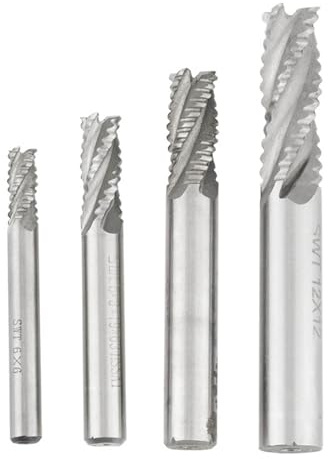 Fresa HSS 4 pezzi 4 taglienti sgrossatura fresa CNC set di punte per router M6 M8 M10 punte a spirale in acciaio ad alta velocità per fori di fresatura di scanalature e