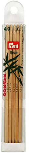 Prym 15 cm x 4 mm dubbelspetsiga handske stickstift, bambu