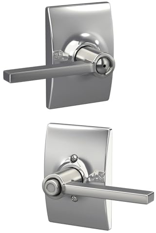 Schlage F40 LAT 625 CEN Century Collection Latitude Privacy Lever, Bright Chrome
