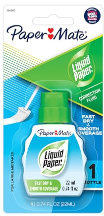 Liquid Paper 5640415 .74 Oz White Liquid Correction Fluid