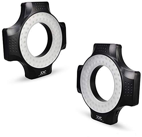 JJC 60PCS LED Bubbles Dimmable Macro LED Ring Light fits DSLR and Mirrorless Camera Lens up to 67mm (Kit with Lens Holder Adapter Ring from 49mm to 67mm)