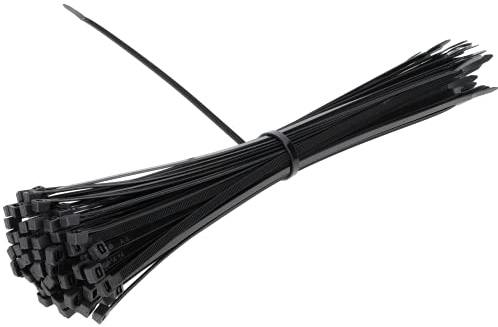 Kabelbinder Schwarz 100Stk. 4,8 x 300mm UV-resistent reiß und zugfest Qualität von PRODIAMANT
