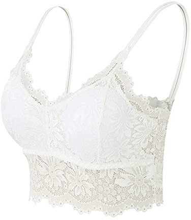 Women Double Padded Strapless Bra Non Wired Bra 2023 Padded Bralette Women Bras Small Breasted Women Overhead Bras Women Womens Crop Top Bra Pull On Bras for Women UK Plus Size White