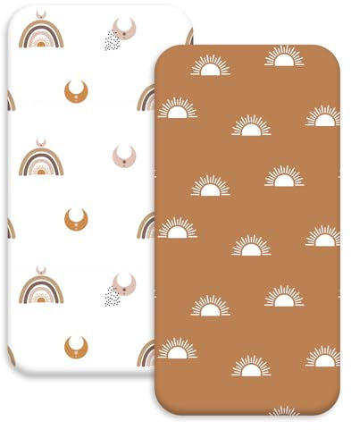 Spannbettlaken Kinderwagen Bettlaken Spannbettlaken für Babybett 2 Pack 80x40 cm Oeko-Tex Zertifiziert Stubenwagen Bezug Kinderwagen Matratzenschoner Matratzenbezug für Neugeborenes