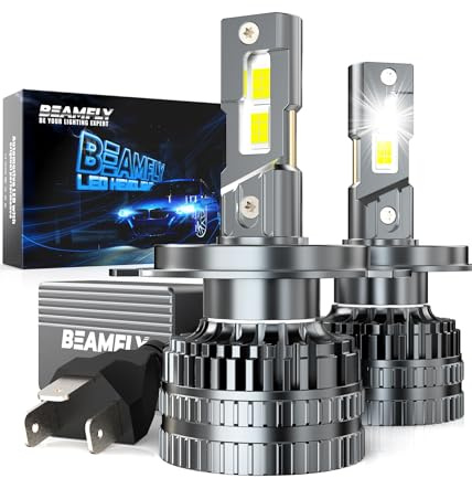 BEAMFLY H4 HB2 9003 LED Lampadine Auto 130W 48000LM 6000K Canbus,Biluce Lampadine Fari Auto o Moto,Alta Potenza Tubo di Rame Spesso,LED Lampada Luci,2 pezzi