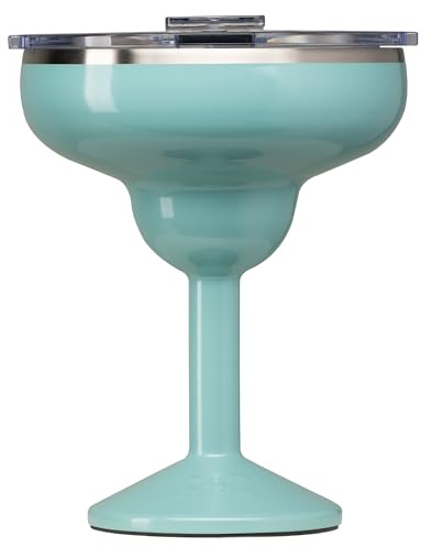 ORCA Bicchiere termico in metallo Rita, per margarita, cocktail, vino, bevande fredde, colore turchese