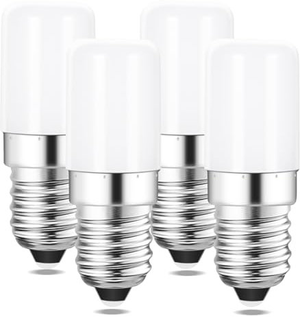 Kühlschranklampe E14 LED Lampe 1.5W, Led Birne E14 Warmweiß 2700K, Ersetzt 15W Halogenbirne, 360° Abstrahlwinkel, Nicht Dimmbar,120 Lumen Leuchtmittel E14 Für KüHlschrank, Nähmaschine 230V AC, 4er Set