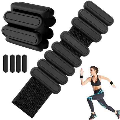 2 Pieces Handgelenk Gewichte Knöchelgewichte Set, Tragbare Gewichtsmanschetten Fuß, für Wrist & Ankle Weights Fitness,Ideal für Pilates Yoga Joggen Physiotherapie Aerobic, für Damen & Herren, 450g Je
