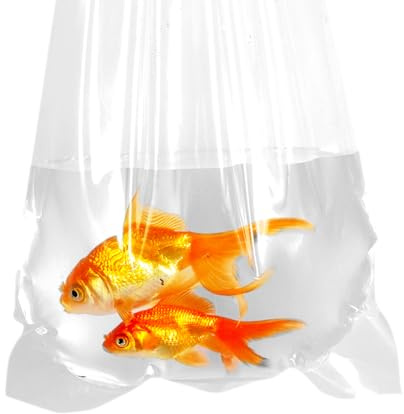 AlfaEx fiskepåsar, 30 cm x 45 cm läckagesäker, rundad botten, klara plastfiskväskor för tropisk och marin fisktransport, 225 mått. (förpackning med 25)