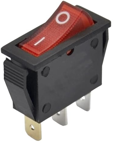 Interruptor luminoso ON-OFF 16A 250V, 5 unidades, ideal para control de iluminación y señalización eléctrica en hogares y oficinas.