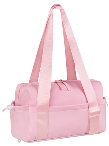 flintronic Sporttasche Reisetasche Damen Klein, Mini Wasserdicht Fitnesstasche mit Nassfach, Verstellbarer Schultergurt Kleine Reisetasche Damen Weekender, 30 x 11.5 x 18 cm (Rosa)