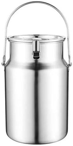 Générique Bidon À Lait en Acier Inoxydable 304 Bidon De Transport De Lait De Ferme 3L/5L/10L Pot A Lait INOX Seau Metal Bidon Etanche Pot A Lait avec Couvercle D'Étanchéité Facile À Transporter