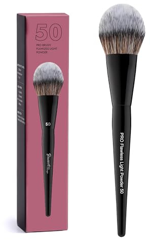 Bueart Design PRO Flawless Light Powder Makeup Brush 50 with Ultra-Soft Bristles for Loose Powder, Setting Powder, Blush,Cruelty-Free Make up Brush for Flawless Application
