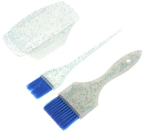 Generic Kit de Coloración Capilar Profesional Cuenco para Tinte y Pincel de Cerdas Flexibles Set para Teñir Cabello en Salón y Uso Doméstico Color Azul Herramientas para Peluquería