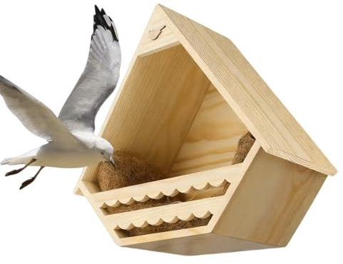 Nichoir Pour Oiseaux Bleus En Extérieur - Habitat de Nidification en Bois Pour Pinsons | Maison D'Oiseaux De Porche | Pour Mésanges Moineaux Pinsons Hirondelles et Colibris à Placer sur Pelouse Terras