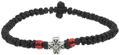Greabuy Justerbart krucifix flätat rep och legering för bekväm passform religiös symbol vardagskläder berlock religiöst armband