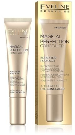 Eveline Cosmetics Magischer Perfektion Concealer - Medium, 15ml | Anti-Müdigkeit & Makelkorrektor mit Hyaluronsäure, Vitamin E, Peptiden & Matcha-Grüntee