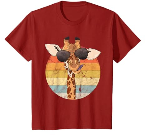Retro Vintage Cool Funny Jirafa con gafas de sol Camiseta