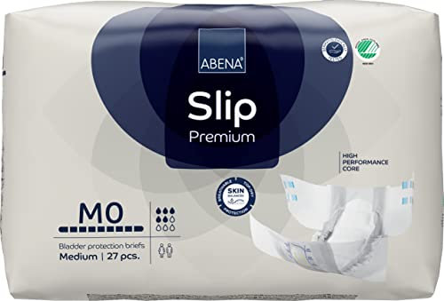 ABENA Slip Premium All-in-One Inkontinenzeinlagen für Damen und Herren, Eco-Labeled Damen-Inkontinenzeinlagen, Größe M 0, Taille 70-110 cm, Saugfähigkeit 1500 ml, 27 Stück