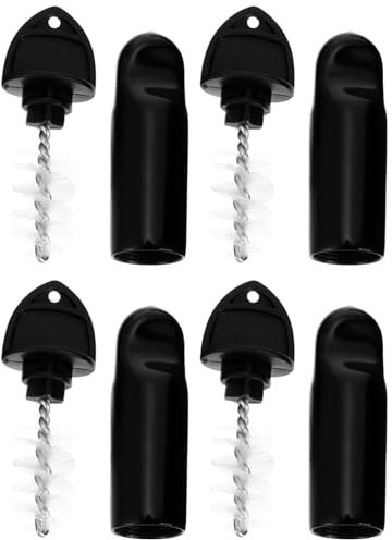 DOITOOL 1 Set Bierzapfbürsten-Set Stopfen Zapfhahn Sanitärnippel Bierdeckel-Kit Zapfhahnstopfen Bürste Gummikappe Bierhahnabdeckung Schwarze Edelstahl-Reinigungsbürste