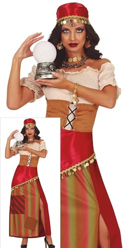 FIESTAS GUIRCA Costume da donna da cartomante enigmatico - Costume da zingara - Costumi di Halloween per Donne Taglia S