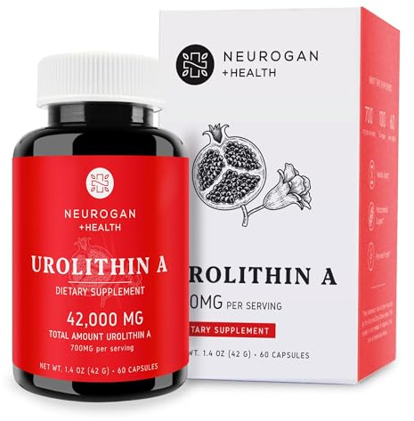 Neurogan Urolithin A Supplement Capsules - 700mg, 60 Ct - High-Potency Cellular Health, Postbiotic Compound- Sourced from Pomegranate Extract, Made in USA, Take 1 Daily