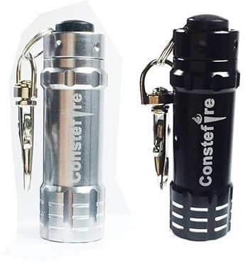 Mini Linterna Llavero，2PCS LED Linterna de Aluminio para Llavero Linterna brillante de 3 LED,Linterna de Bolsillo EDC, Impermeable, Linternas para Interiores, Clase, Camping Senderismo Regalos...