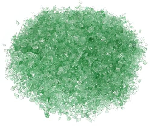 PATIKIL Gravilla De Vidrio Decorativa 450g/1lb 3X6mm Cristales Verde Oscuro|Irregulares Piedras Abalorios Trozos Vidrio Triturado para Manualidades Relleno De Floreros Pecera